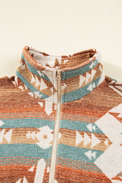 Women's Cozy Aztec Print Sweatshirt - Vibrant Casual Fit for Everyday Comfort and Effortless Style
