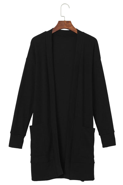 Solid Color Fashion Knitting Long Sleeved Cardigan