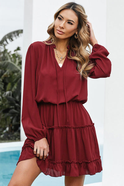 Flattering Women's Soft Pastel Ruffle Tiered Mini Dress - Perfect for Casual Summer Outings & Special Occasions