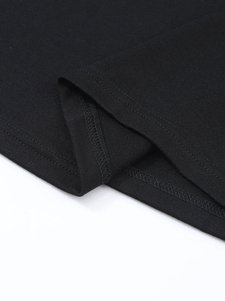 Chic Black Cold Shoulder Buttoned Top