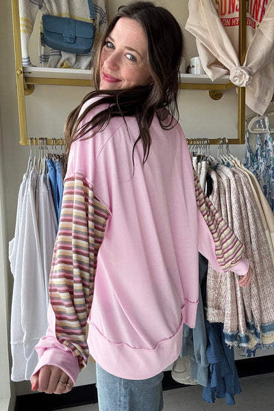 Vibrant Color Block Sweatshirt for Women - Cozy Casual Fit Perfect for Everyday Style and Comfort