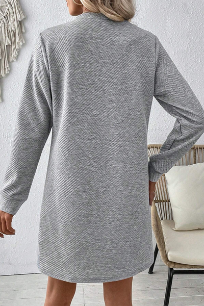 Casual Solid Crew Neck 3/4 Sleeve Midi Dress