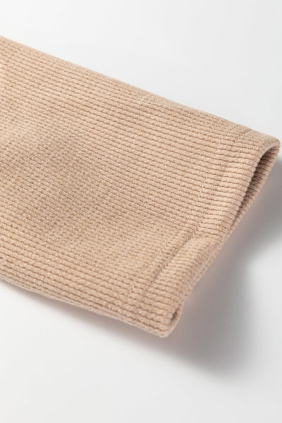 Women's Textured Thermal Lace Drawstring Hoodie in Oatmeal
