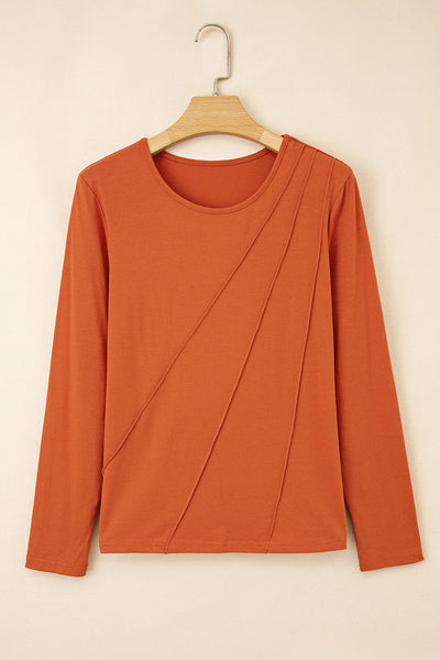 Stylish Women's Long Sleeve Cotton Top for Casual Outings & Layering - Soft, Comfortable Fit in Classic Colors