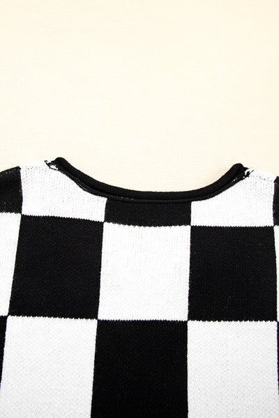 Soft Knit Women's Cozy Checked Sweater - Classic Fit for Effortless Style and Warmth in Autumn & Winter Fashion