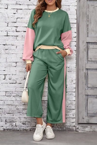 Trendy Women's Color Block 2-Piece Set - Comfortable Casual Outfit for Everyday Style, Perfect Fit and Versatile Looks