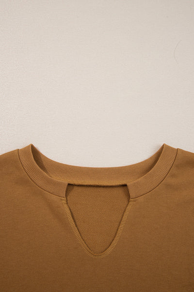 Chic Women's Patchwork Sweatshirt in Rich Textures - Comfy Casual Pullover for Effortless Style and Everyday Comfort