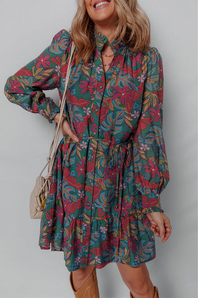 Vibrant Floral Shirt Dress for Women - Stylish Casual Summer Wear with Comfortable Fit for Everyday Outings