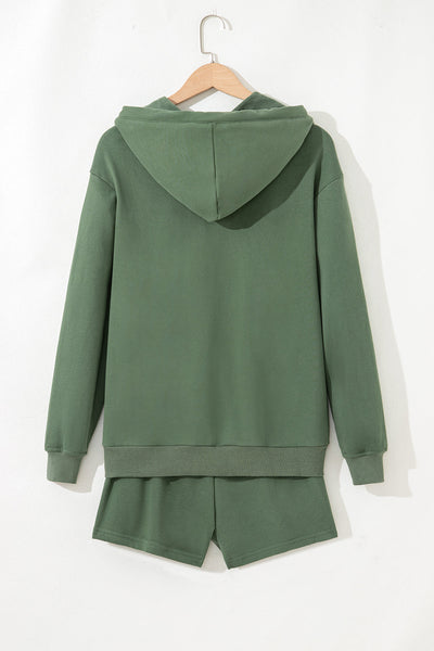 Women's Soft Cotton Casual Hoodie Short Set - Comfy Summer Lounge Wear for Relaxed Days and Outings