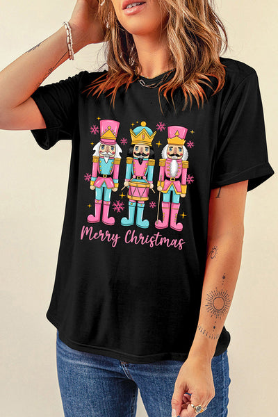 Women's Nutcracker Holiday Graphic Tee in Premium Cotton Blend made for easy styling and wardrobe coordination, with premium-like structure and