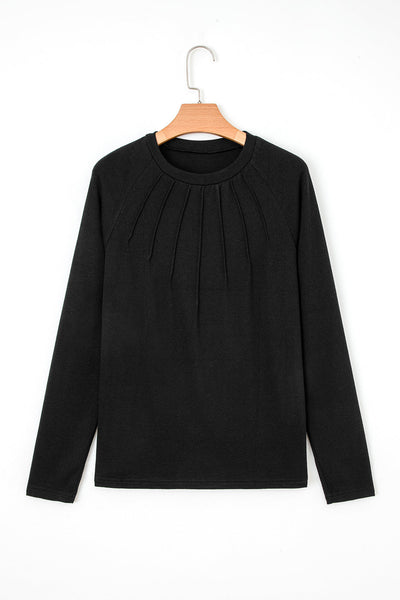 Stylish Black Long Sleeve Women's Top - Comfortable Fit for Everyday Wear & Versatile Fashion Looks