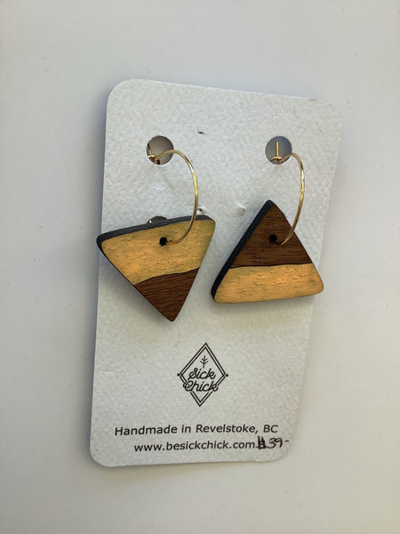 Two Toned Triangle Earring - Sick Chick (Revelstoke, BC)