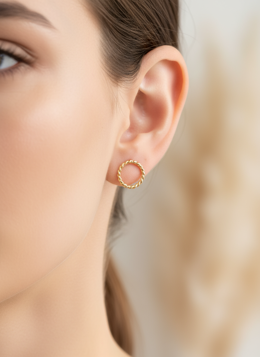 Gold Circle Rope Earrings- Standout Boutique ( Vancouver, BC)
