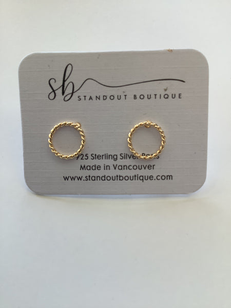 Gold Circle Rope Earrings- Standout Boutique ( Vancouver, BC)