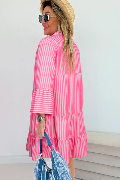 Vibrant Summer Mini Dress for Women with Chic Flare Sleeves Ideal for Parties and Casual Outings
