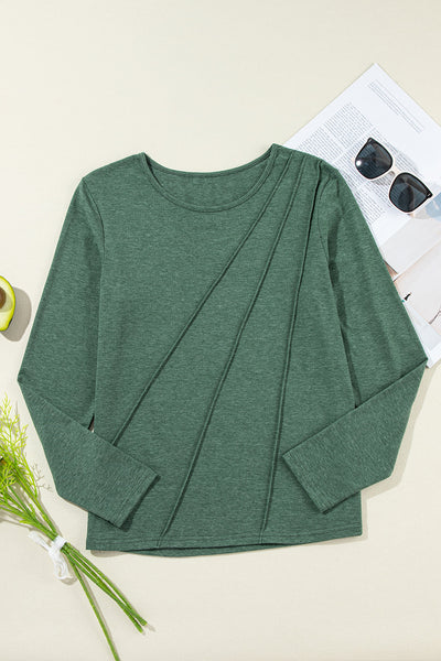 Versatile Women's Long Sleeve Top in Solid Color Comfortable Fit for Everyday Style and Casual Outings