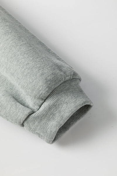Women's Oversized Medium Grey Sweatshirt with Side Split and Drop Shoulders for Effortless Comfort and Trendy Style