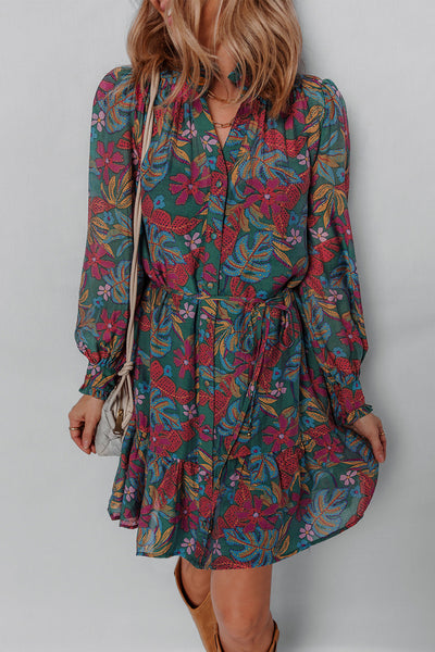Vibrant Floral Shirt Dress for Women - Stylish Casual Summer Wear with Comfortable Fit for Everyday Outings