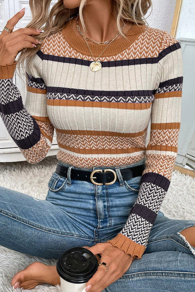 Elegant Women's Slim Fit Cashmere Blend Sweater - Versatile Layering Essential for Casual or Office Style made for easy styling and wardrobe