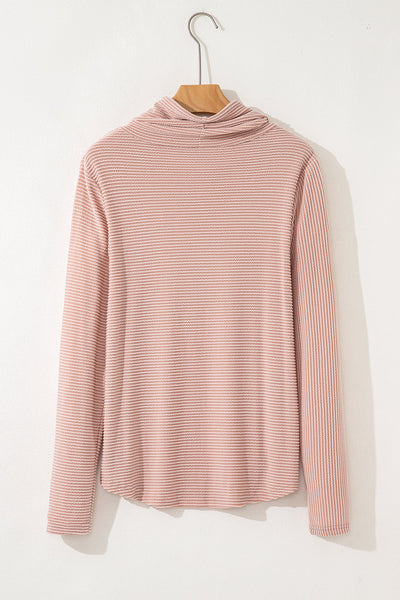 Stylish Women's Soft Knit Twisted Ribbed Long Sleeve Top - Fitted Casual Wear for Everyday Comfort in Versatile Colors
