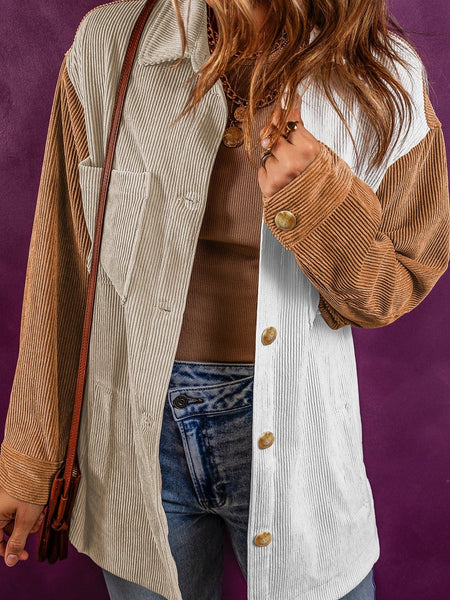 Soft Corduroy Colorblock Shirt
