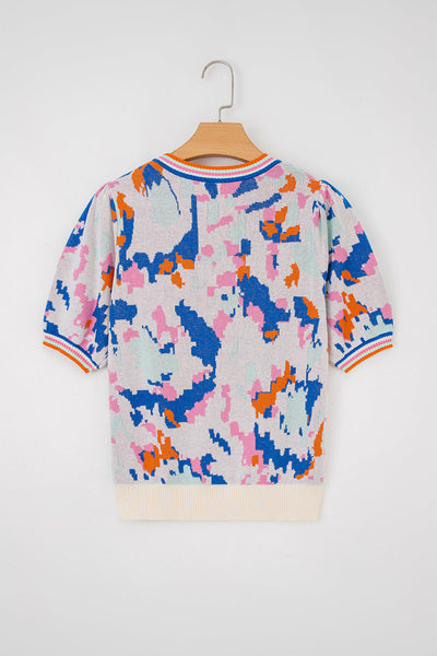Women's Short Sleeve Knit Sweater Top - Casual Lightweight Pullover in Soft Pastel Colors for Effortless Style