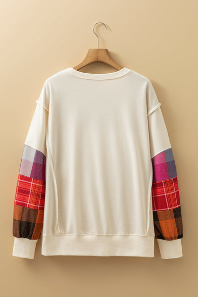 Trendy Multi-Color Women's Casual Fit Patchwork Top with Exposed Seams for Effortless Everyday Style