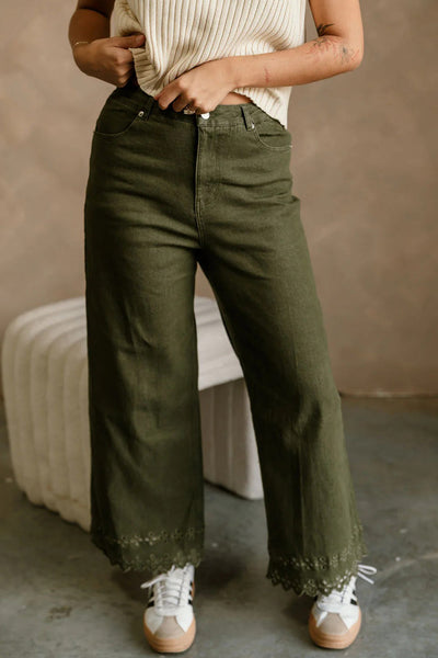 Chic Blue High Waist Shift Jeans for Women with Eyelet Embroidery and Clover Hem Detail for Trendy Style