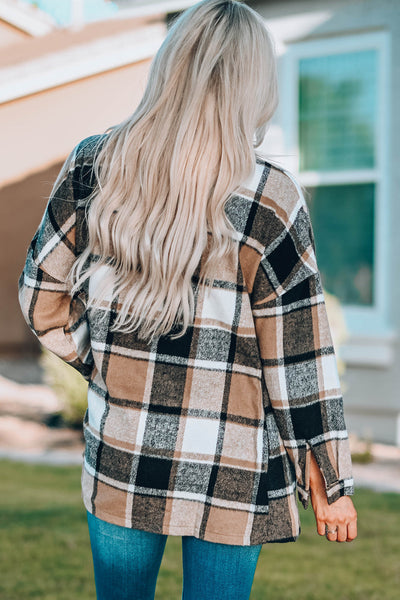 Cozy Fit Women's Plaid Button-Up Shirt Jacket Versatile Layering Essential for All Seasons and Styles