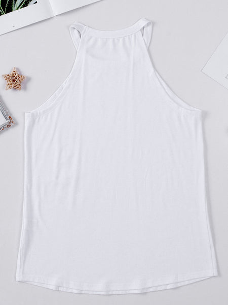 Chenille American Flag Sleeveless Tank Top