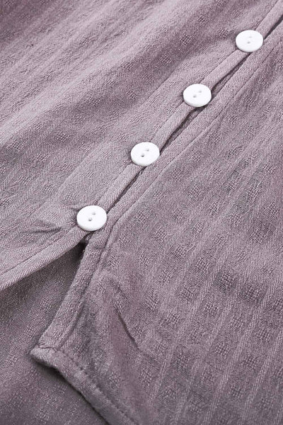 Chic Women's Purple Crochet Lace Button-Up Top - Stylish & Comfortable for Casual or Dressy Events