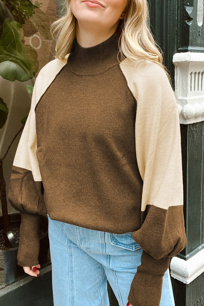 Trendy Women's Color Block Sweater - Cozy Knit Pullover for Stylish Casual Fall Looks, Perfect for Everyday Wear