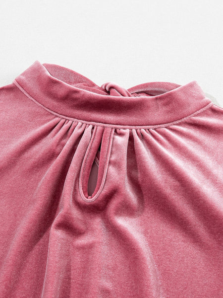 Solid Color Loose V-Neck Half Sleeve T-Shirt