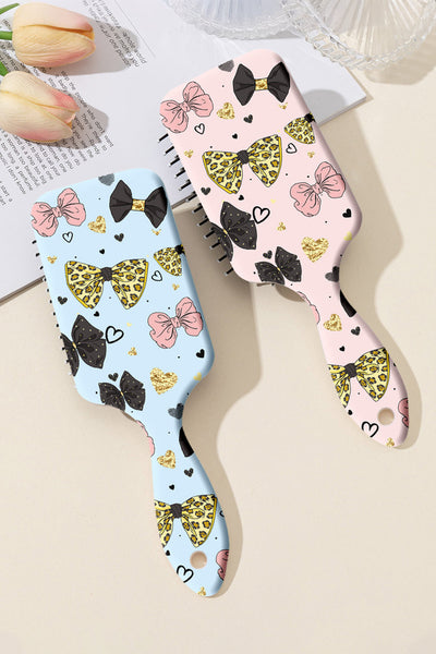 Women's Pink Leopard and Bow Print Detangling Paddle Hair Brush with practical styling and dependable silhouette control.