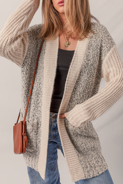 Stylish Women's Color Block Cardigan - Cozy Knit Layer for Fall, Ideal for Casual and Chic Everyday Looks