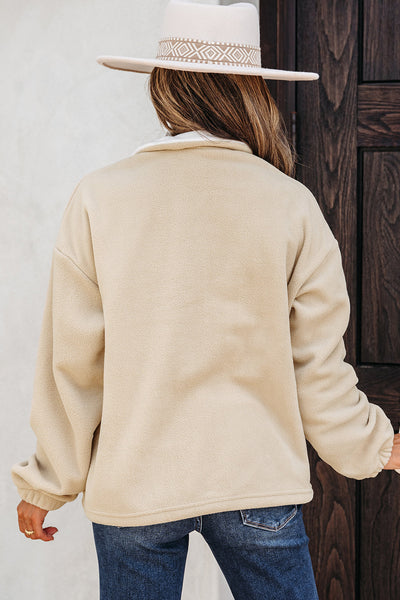 Soft Pastel Pink Women's Fleece Sweatshirt - Relaxed Fit for Cozy Casual Outings and Layering Essentials