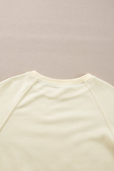 Women's Cozy Apricot Rainbow Colorblock Striped Pullover Sweatshirt - Casual Fit for Effortless Everyday Style