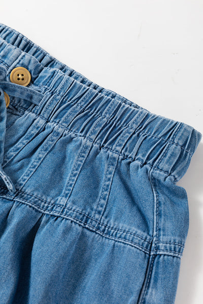 Trendy Dusk Blue Wide Leg Jeans for Women - Chic Mineral Wash with Button Fly, Perfect for Effortless Style and Comfort