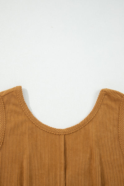 Stylish Women's Sleeveless A-Line Corduroy Dress in Trendy Earthy Tones - Perfect for Casual Outings and Everyday Wear