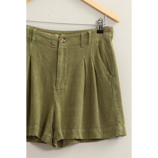 Mineral Washed Linen Shorts