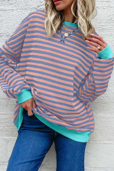 Cozy Women's Striped Sweatshirt - Soft Casual Top with Relaxed Fit for Everyday Comfort and Effortless Style