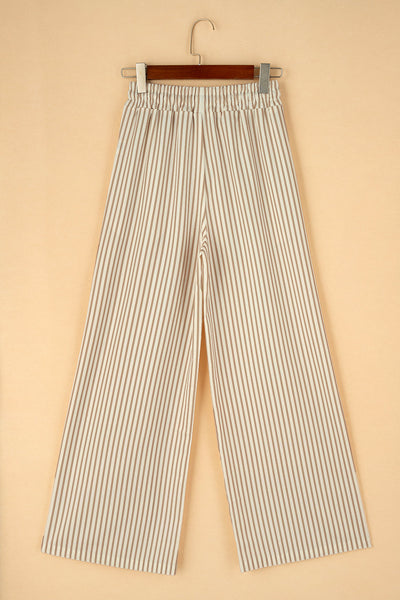 Simple Wide Leg Pants with Side Button Detail, Casual Women's Clothing