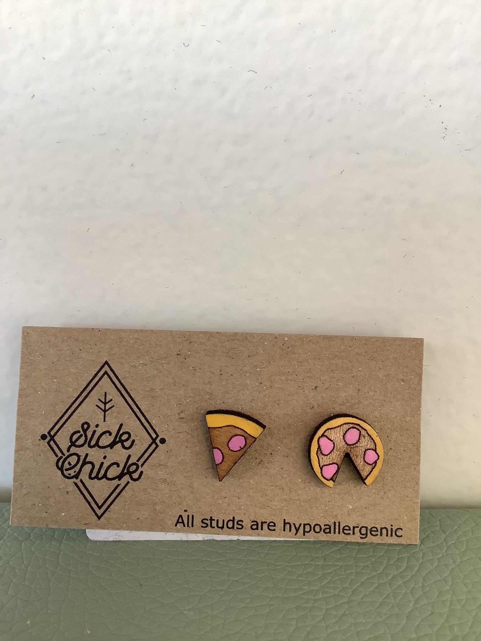 Sick Chick pizza pie/slice Studs #36