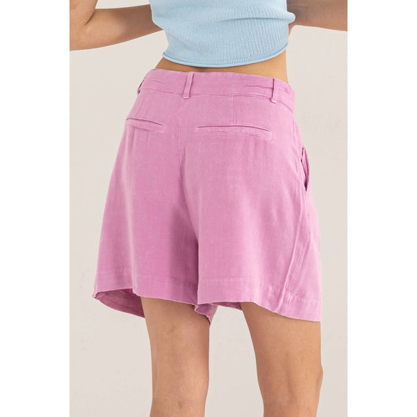 Mineral Washed Linen Shorts