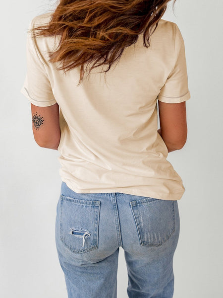 Corn Plant Graphic Khaki Crop Top Tee