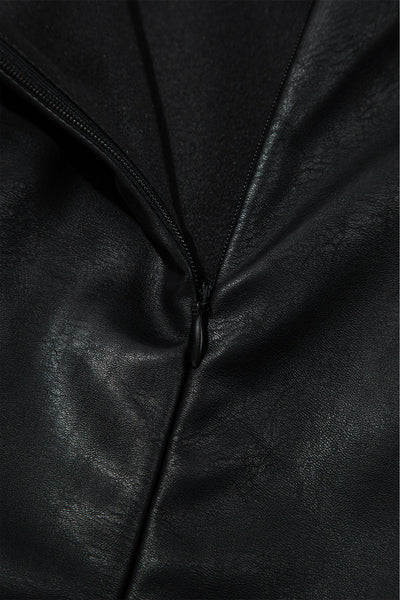 Elegant Black Vegan Leather Dress for Women - Eco-Friendly, Fitted, Stylish Design for Everyday Chic and Versatility