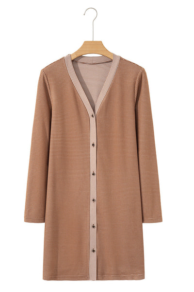 Stylish Women's Khaki Cardigan - Cozy Open Front Sweater with Pockets for Effortless Layering and Everyday Elegance