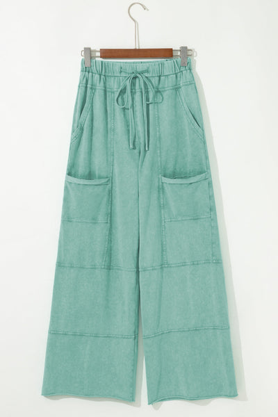 Women's Olive Green Flowy Cargo Pants - Relaxed Fit for Comfortable, Effortless Casual Style and Chic Everyday Wear