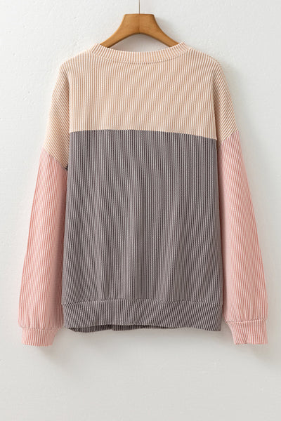 Vibrant Color Block Blouse for Women - Stylish Casual Top with Relaxed Fit Perfect for Everyday Outfits