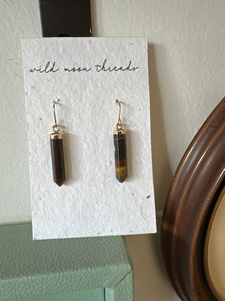 Wildmoon Threads Tigers Eye Crystal Earrings